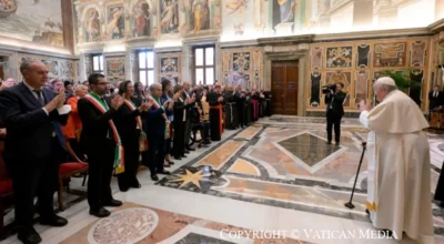 Udienza Privata da Papa Francesco per i Membri del Coordinamento ecclesiale per l’ottavo centenario franscescano